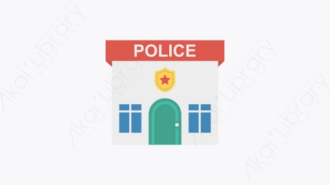 图片素材-074-警察局police_station卡通扁平城市建筑元素图标