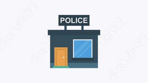 图片素材-075-警察局police_station卡通扁平城市建筑元素图标