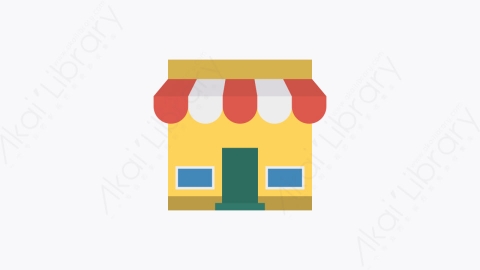 图片素材-079-商店store卡通扁平城市建筑元素图标