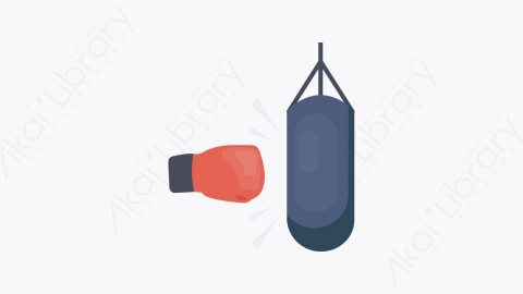 图片素材-081-拳击boxing卡通扁平健康和健身元素图标