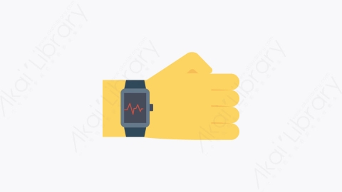 图片素材-095-腕表wristwatch卡通扁平健康和健身元素图标