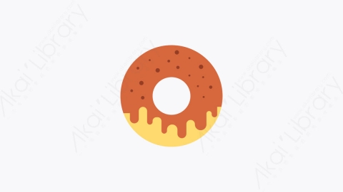 图片素材-0173-甜甜圈donut卡通扁平食物和饮料的元素图标