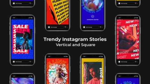 AE模板-时尚INSTAGRAM社交媒体开场视频