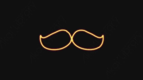 AE模板-手绘卡通发光涂鸦霓虹灯胡子元素Mustach_01