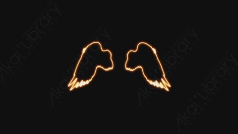 视频素材-卡通发光霓虹灯angel_wings翅膀元素