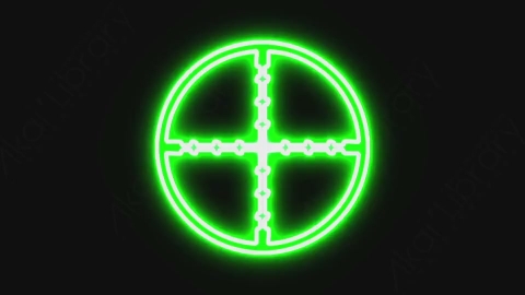 视频素材-卡通发光霓虹灯CrossHair瞄准镜