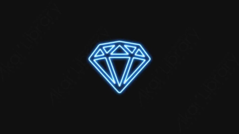 视频素材-卡通发光霓虹灯Diamond钻石元素