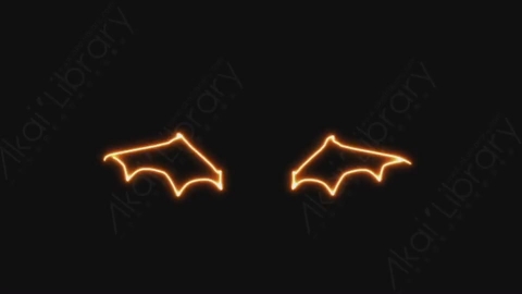 视频素材-卡通发光霓虹灯bat_Wings翅膀元素