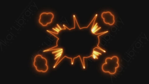 视频素材-卡通发光霓虹灯explosion_3爆炸元素