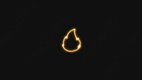 视频素材-卡通发光霓虹灯flame_1火焰符号元素