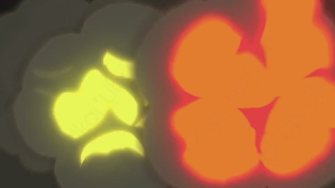 视频素材-卡通手绘爆炸元素转场过渡explosion_10_transition