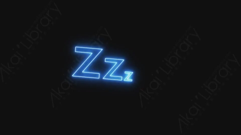 视频素材-卡通发光霓虹灯Zzz元素