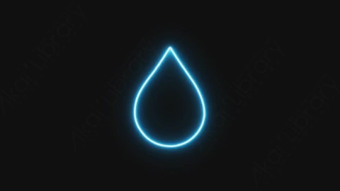 视频素材-卡通发光霓虹灯water_drop水滴元素