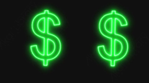 视频素材-卡通发光霓虹灯Eyes_Money_Double眼睛元素