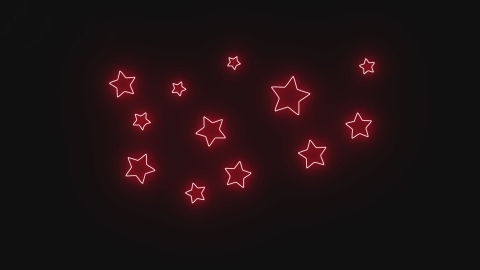 视频素材-卡通发光霓虹灯stars星星多边形元素