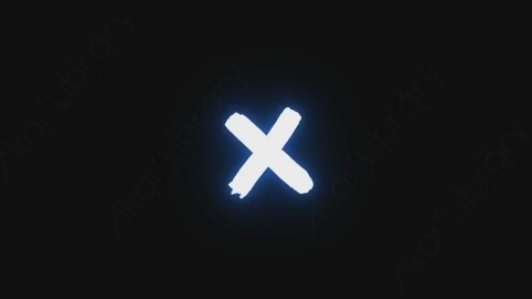 视频素材-卡通发光霓虹灯x_single眼睛元素